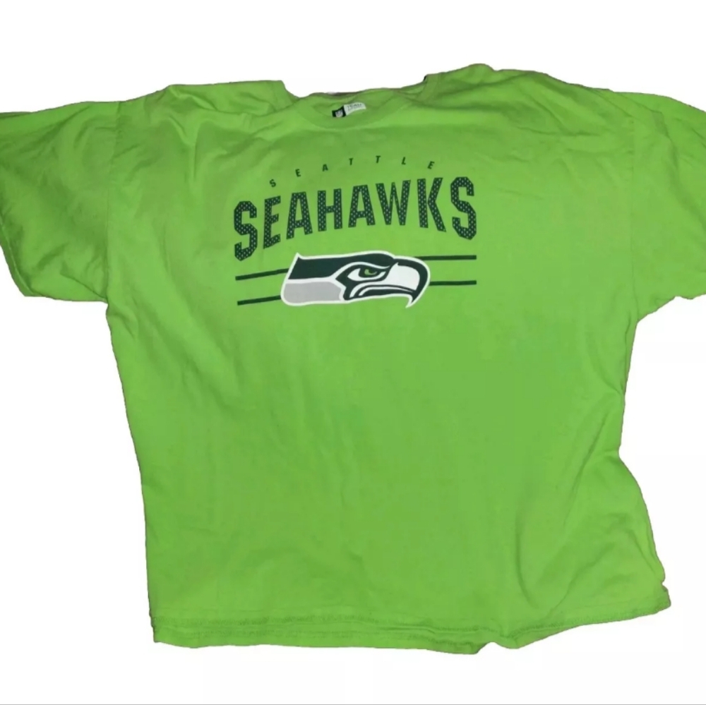 Lime Green Seahawks Tshirt 2XL NFL Team Apparel